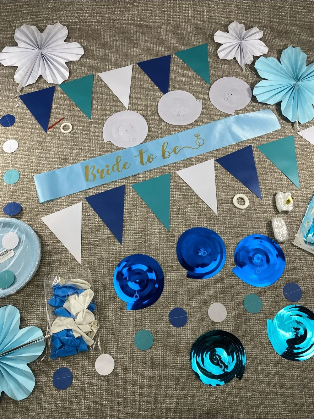 Bride to Be Party Decoration Kit - Blue & Teal